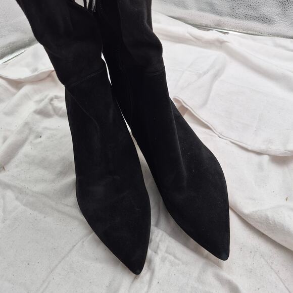 NEW Vince Camuto Taplana over-the-knee boots black suede Leather size 9.5M - Picture 1 of 6